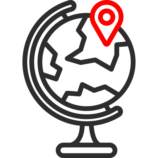 ubicación mundial Arslan Haider Outline Red icono