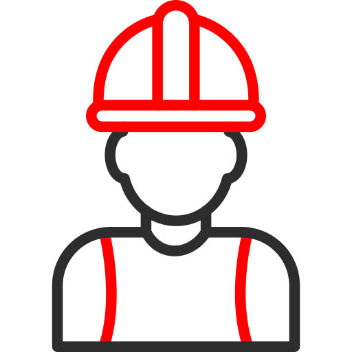 Construction worker Arslan Haider Outline Red icon