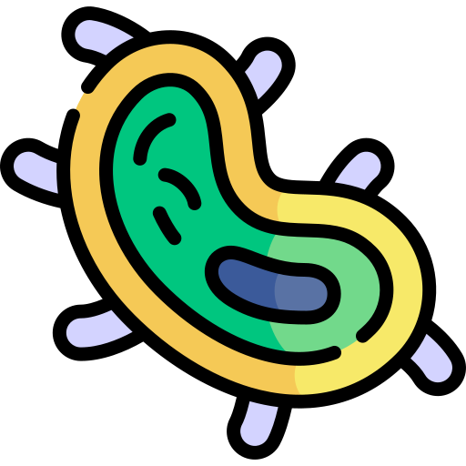 bakteria Kawaii Lineal color ikona