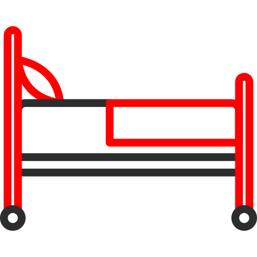 Hospital bed Arslan Haider Outline Red icon