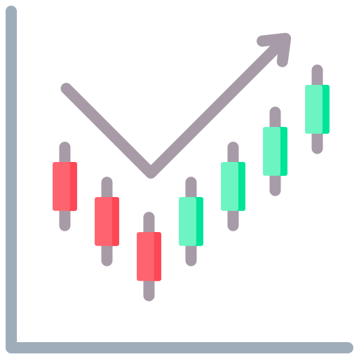 Candlestick chart Generic color fill icon