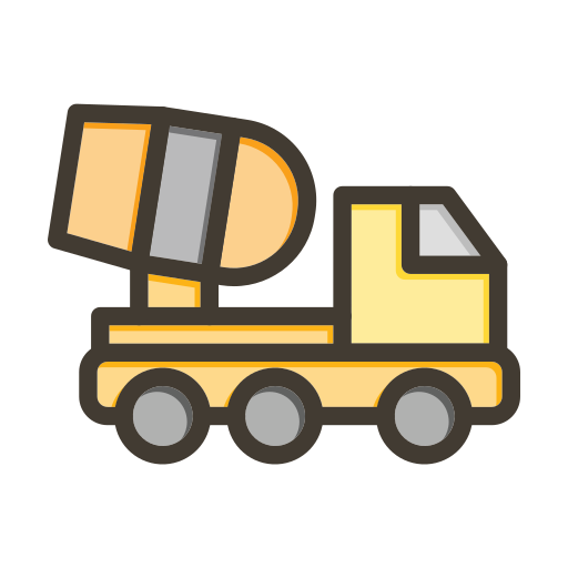 Concrete mixer truck Generic color lineal-color icon