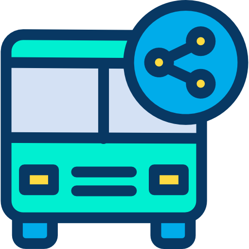 autobús escolar Kiranshastry Lineal Color icono