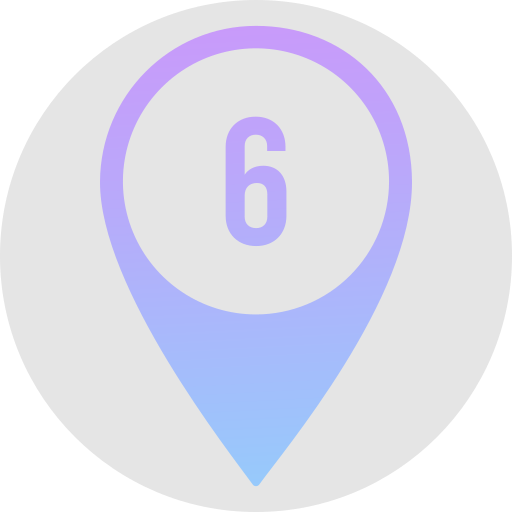 Number 6 Generic gradient fill icon