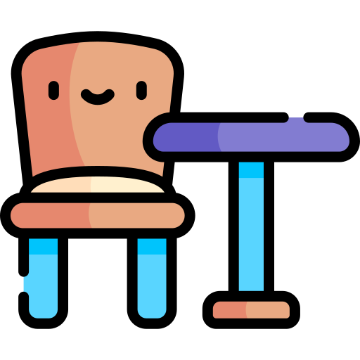 chaise Kawaii Lineal color Icône