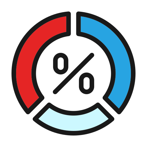 Percentage graph Generic color lineal-color icon