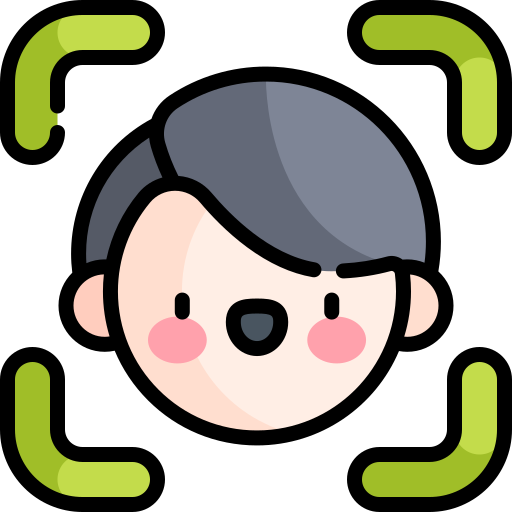 Face recognition Kawaii Lineal color icon