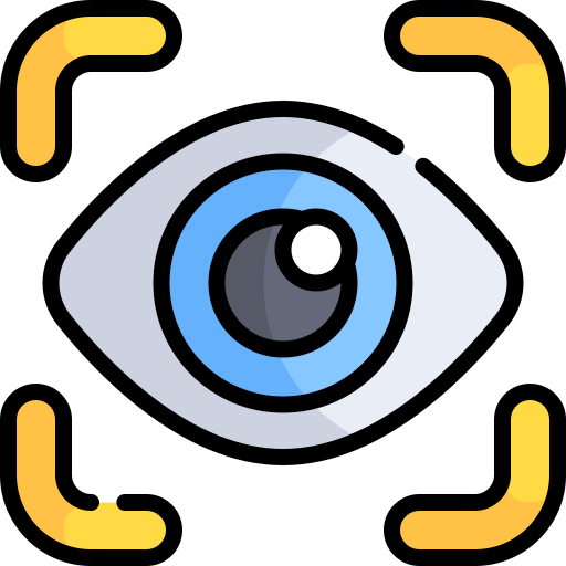 Сканирование глаз Kawaii Lineal color иконка