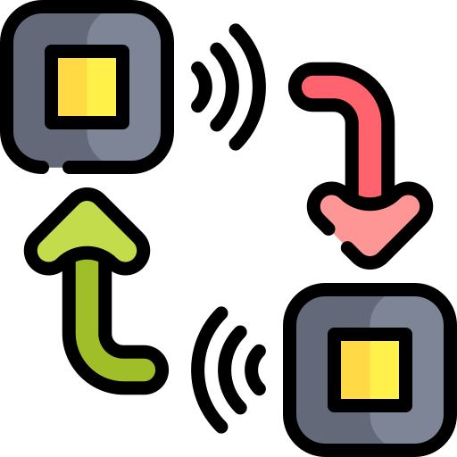 trasferimento dati Kawaii Lineal color icona
