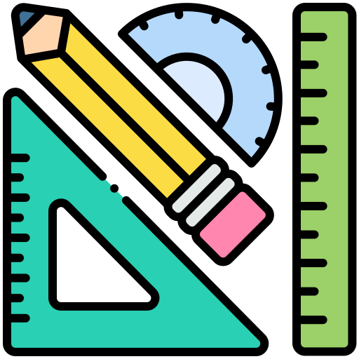 ołówek i linijka Generic color lineal-color ikona