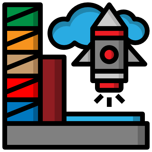 cohete Surang Lineal Color icono