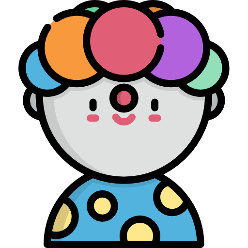 clown Kawaii Lineal color icoon