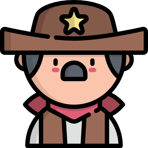 sheriff Kawaii Lineal color icoon