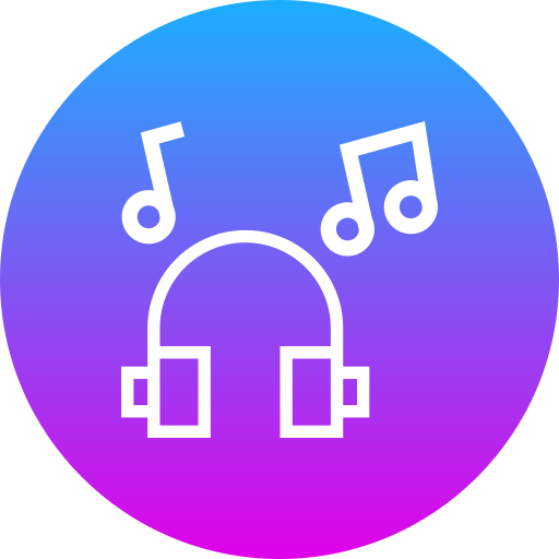 auriculares de música Generic gradient fill icono