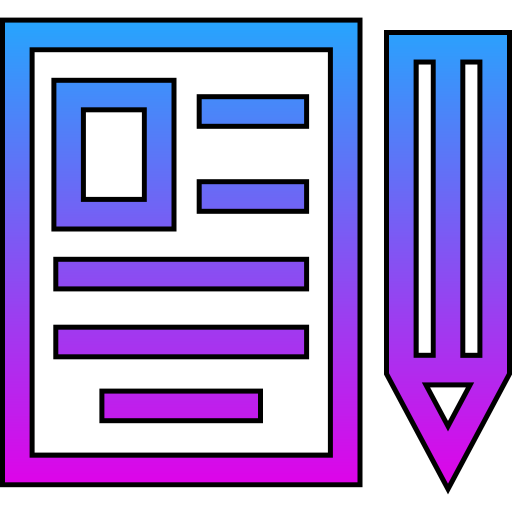 pluma y papel Generic gradient lineal-color icono