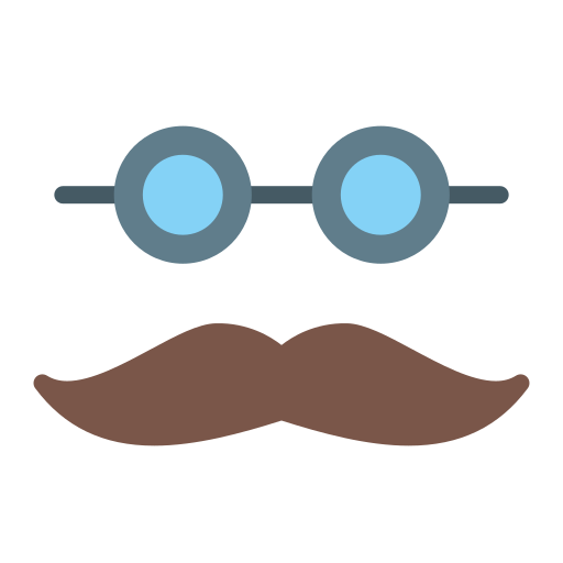 lunettes et moustache Generic color fill Icône