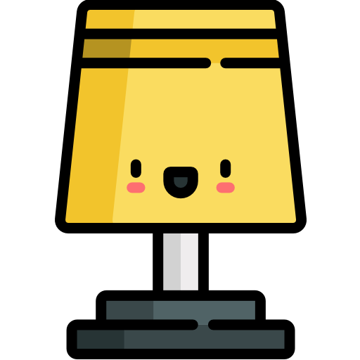 lámpara Kawaii Lineal color icono