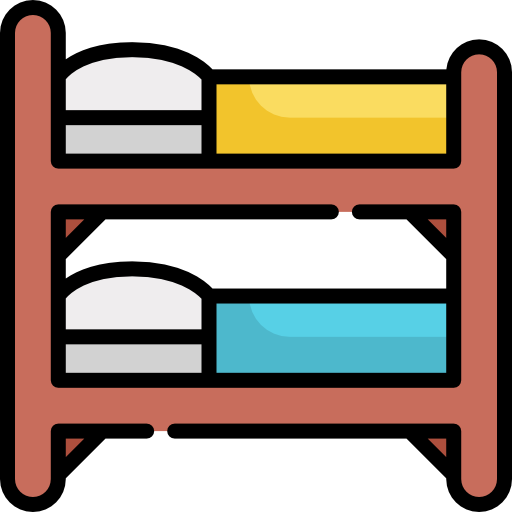 Двухъярусная кровать Kawaii Lineal color иконка