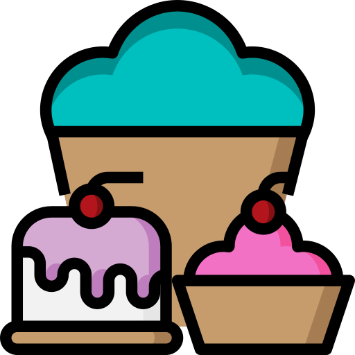 cupcake Surang Lineal Color icoon