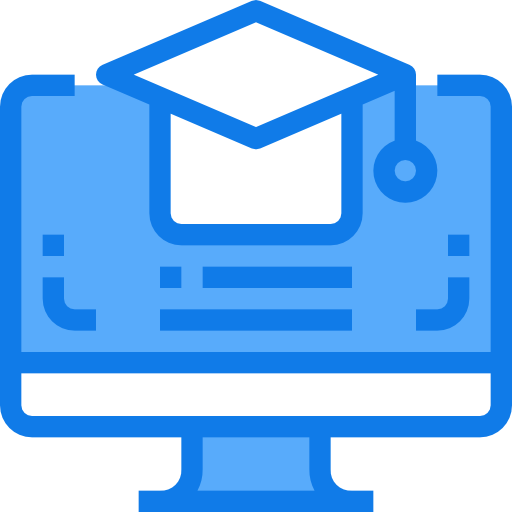 online onderwijs Justicon Blue icoon