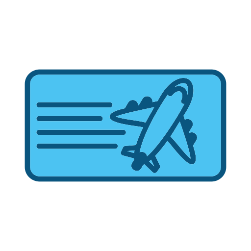billete de avión Generic color lineal-color icono