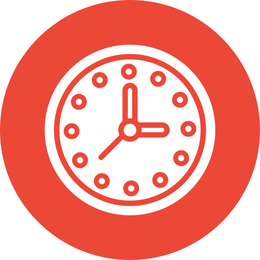 reloj de tiempo Generic color fill icono