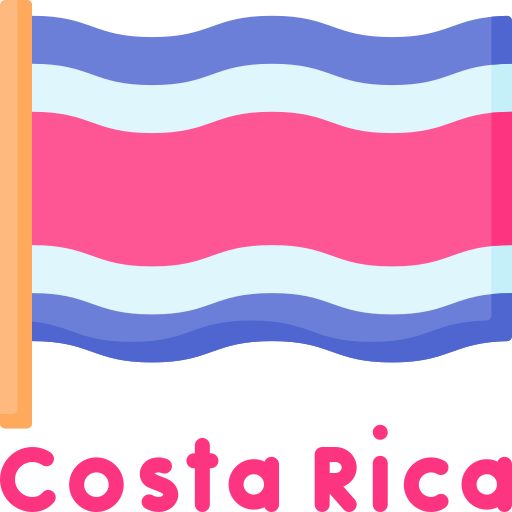 Развевающийся флаг Коста-Рики Special Flat иконка