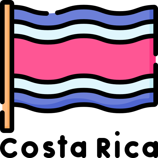 Развевающийся флаг Коста-Рики Special Lineal color иконка