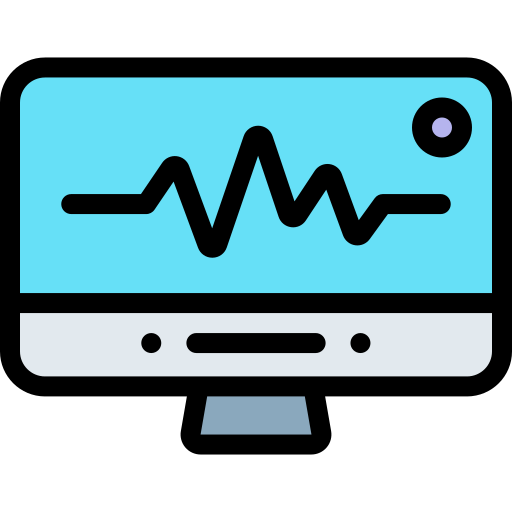 심전도 모니터 Detailed Rounded Lineal color icon