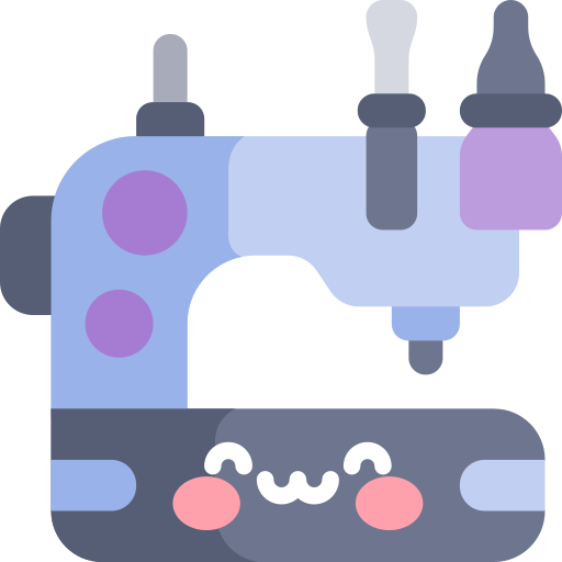 máquina de coser Kawaii Flat icono