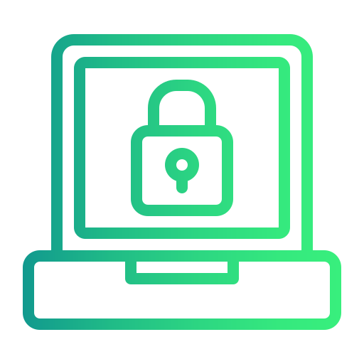 sicurezza del computer portatile Generic gradient outline icona
