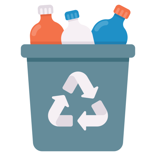 Plastic bottles Generic color fill icon