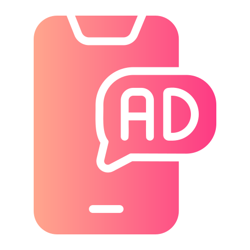 Mobile advertising Generic gradient fill icon