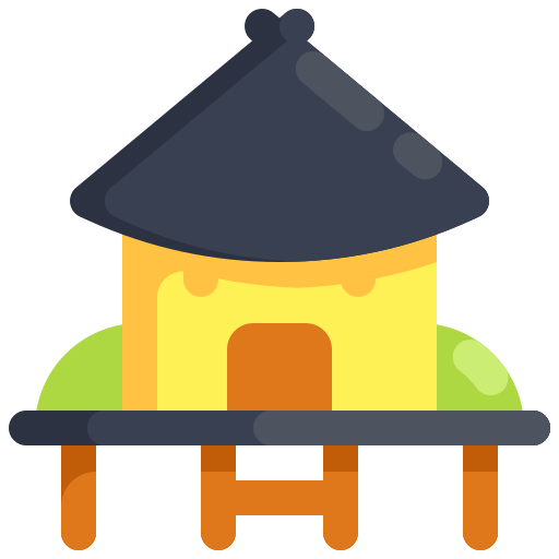 cabaña de playa Generic color fill icono