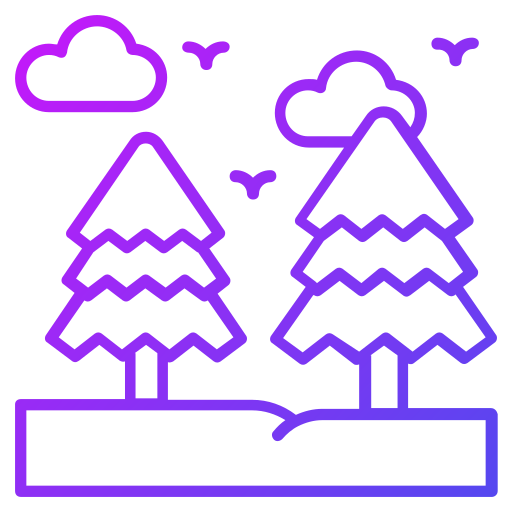 Pine trees Generic gradient outline icon