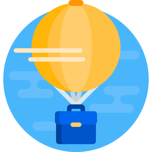 Hot air balloon Detailed Flat Circular Flat icon