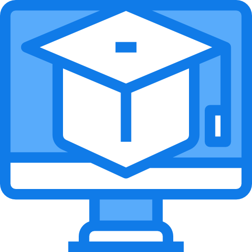 온라인 학습 Justicon Blue icon