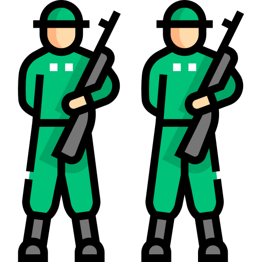 Вооруженные силы Detailed Straight Lineal color иконка