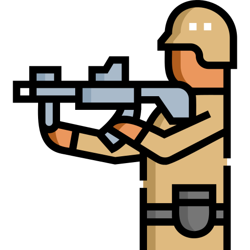 fusil de asalto Detailed Straight Lineal color icono