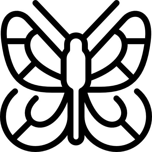 mariposa blanca veteada negra Special Lineal icono