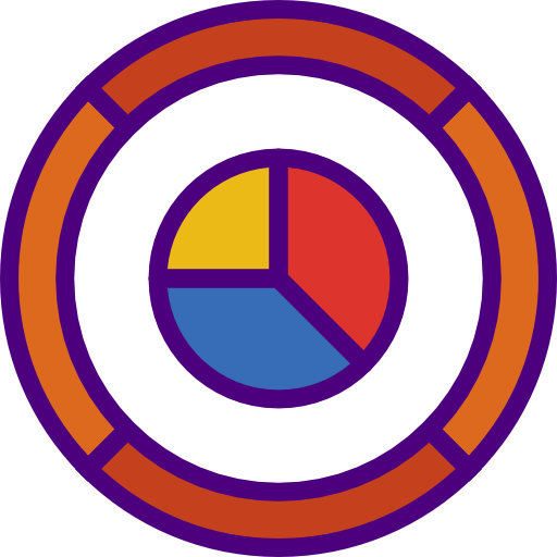 gráfico circular prettycons Lineal Color icono
