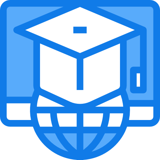online onderwijs Justicon Blue icoon