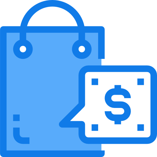 Shopping bag Justicon Blue icon