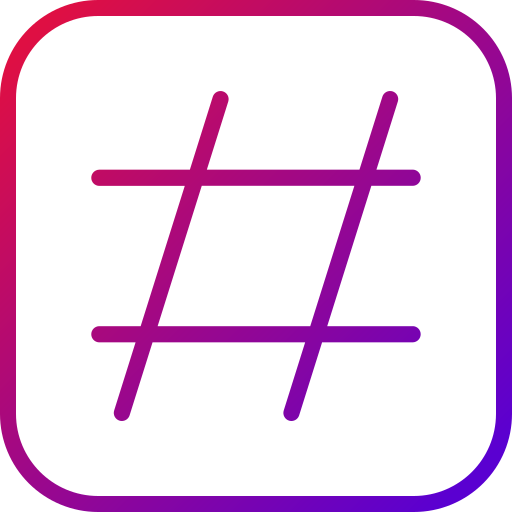 hashtag Generic gradient outline icona