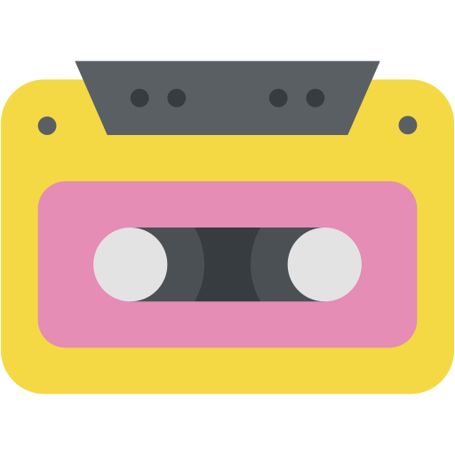 cinta de casete Generic color fill icono