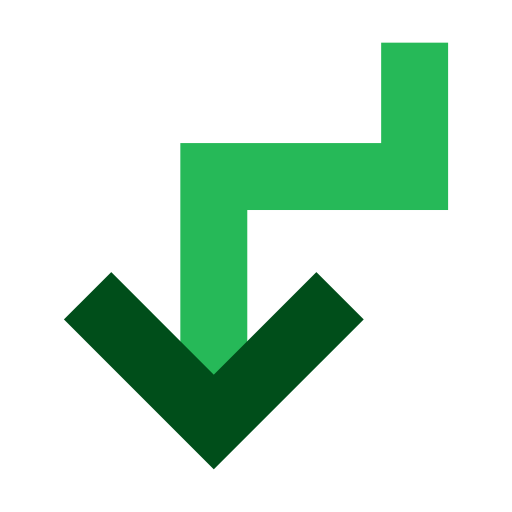 Down align Generic color fill icon