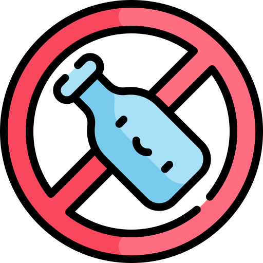 no alcohol Kawaii Lineal color icono