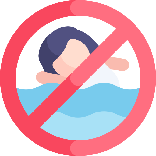 verboden te zwemmen Kawaii Flat icoon