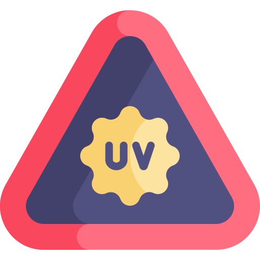 radiación uv Kawaii Flat icono