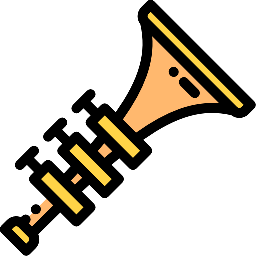 Trumpet Detailed Rounded Lineal color icon